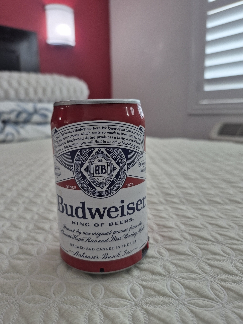 Budweiser Aluminum Can in Red, White and Silver Bluetooth Speaker.